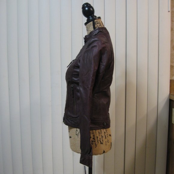 NWT Wilsons Leather red moto jacket coat XS extra small - Picture 4 of 10